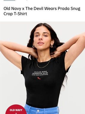 The Devil Wears Prada Old Navy Black Short-Sleeve Tee
